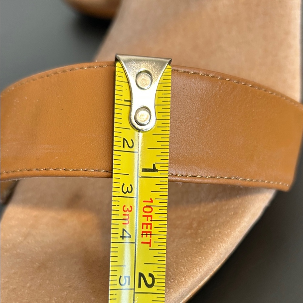 NWOT Women's Leather Strap Tan High Heel Sandal Mules - Picture 8 of 8